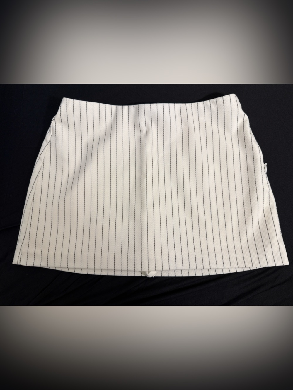 NWT Abercrombie & Fitch Scarlett Mini Skort White Black Pinstripe XXS